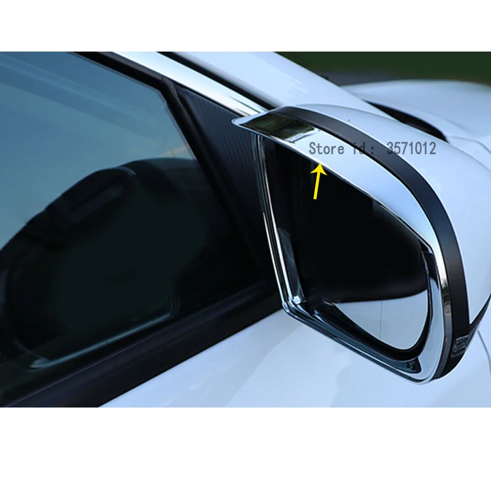 For Jeep Compass 2017 2018 2019 2020 2021 2022 Eyebrow Rear View Side Glass Mirror Trim Frame Stick Rain Shield Sun Visor Shade