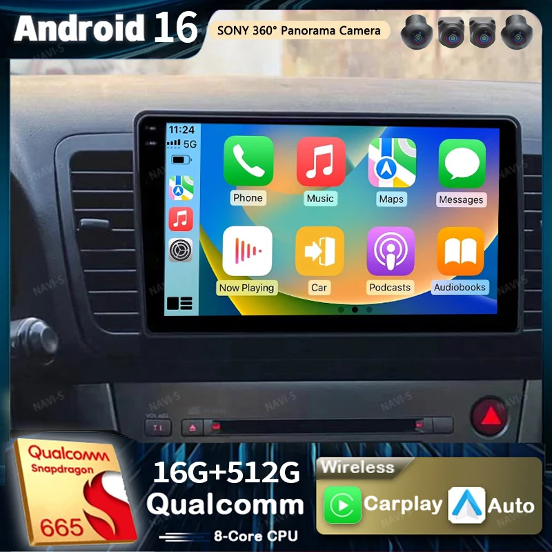 Android 16 For Subaru Outback 3 Legacy 4 2003 - 2009 LHD 2K QLED Android Car Radio Multimedia Video Player GPS Stereo CarPlay 4G