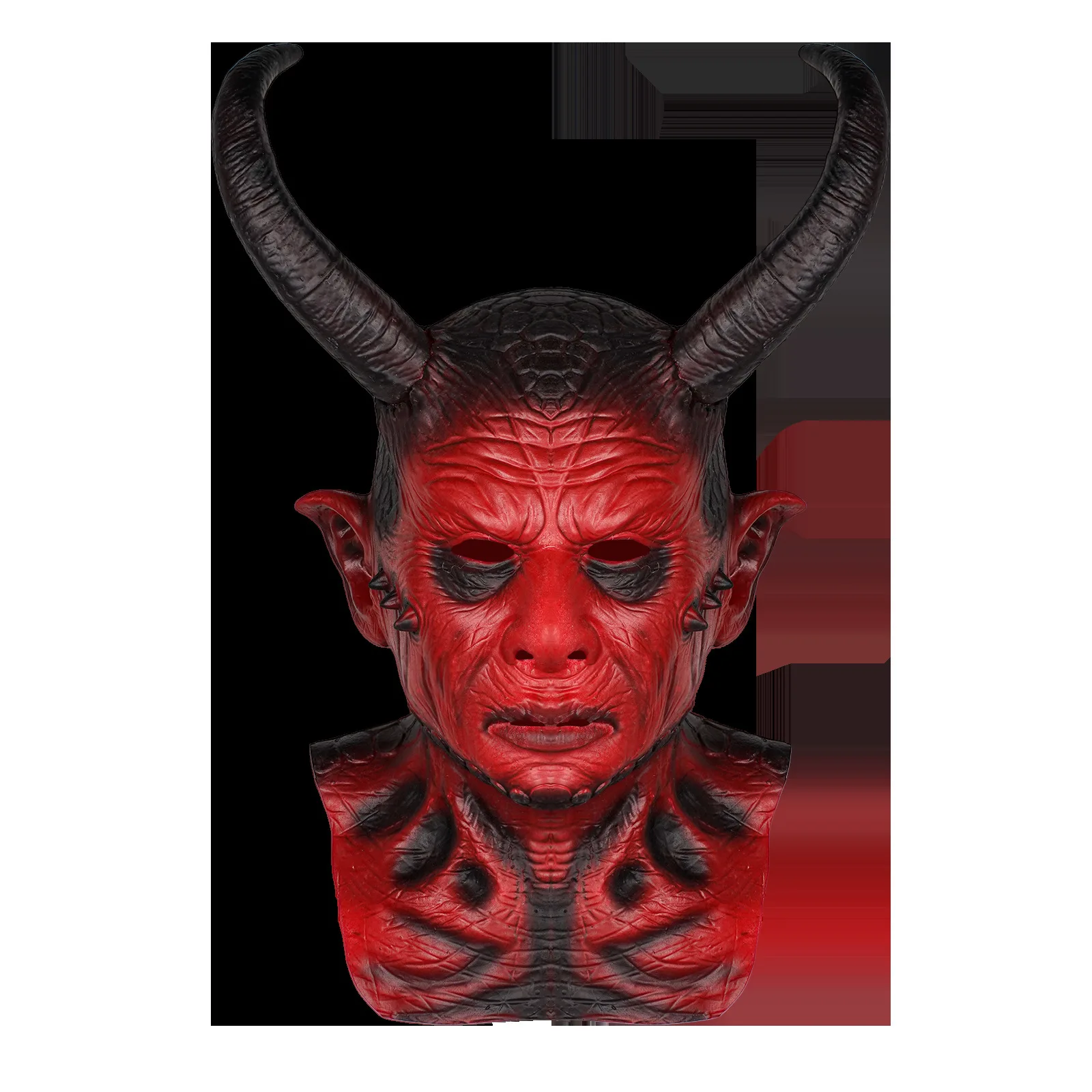

Scary Belial The Demon Horn Mask Cosplay Horror IKARI THE Devil Latex Helmet Halloween Carnival Purim Party Costume Props