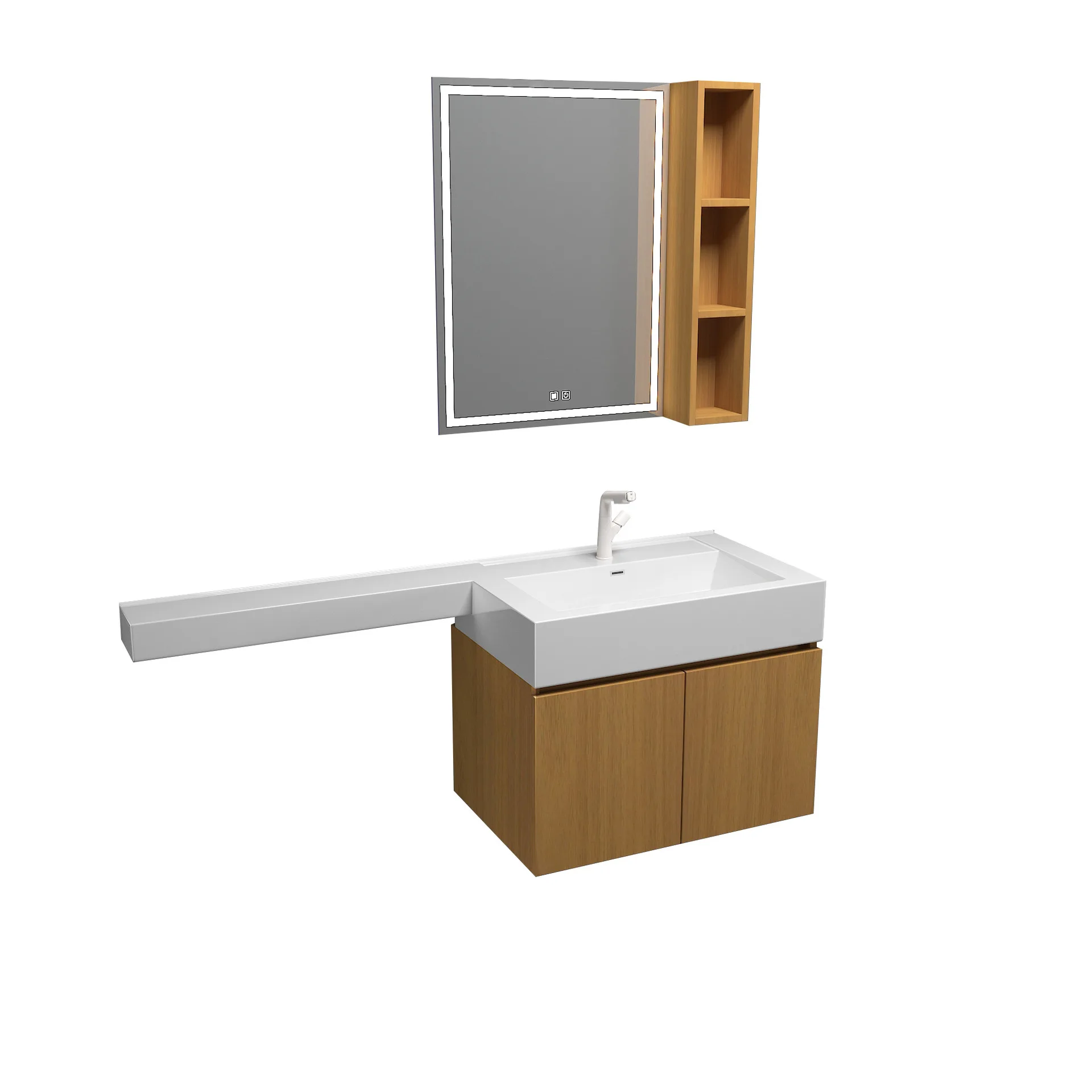 Artificial stone hanging small bathroom integrated wash basin Microcrystalline stone gel clothes basin extended countertop wash
