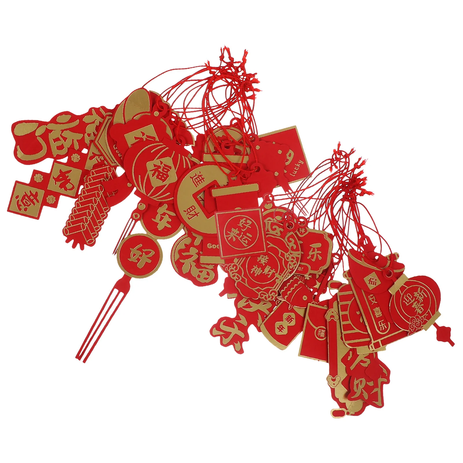 

1pcs 2 Bags Chinese New Year Hanging Decorations Red Lucky Pendants For Spring Festival Home Office Car Window Party Chinese