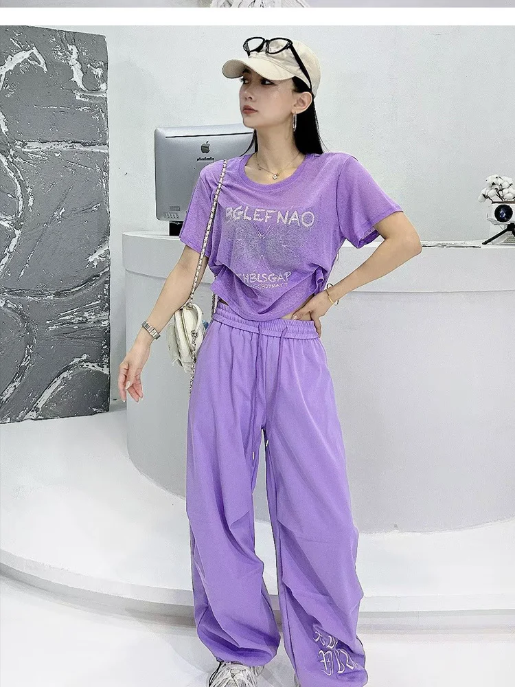 nuova-t-shirt-estiva-a-maniche-corte-in-cotone-con-ricamo-a-filo-d'oro-e-motivo-a-bambu-completo-casual-per-esibizioni-di-danza-di-gruppo