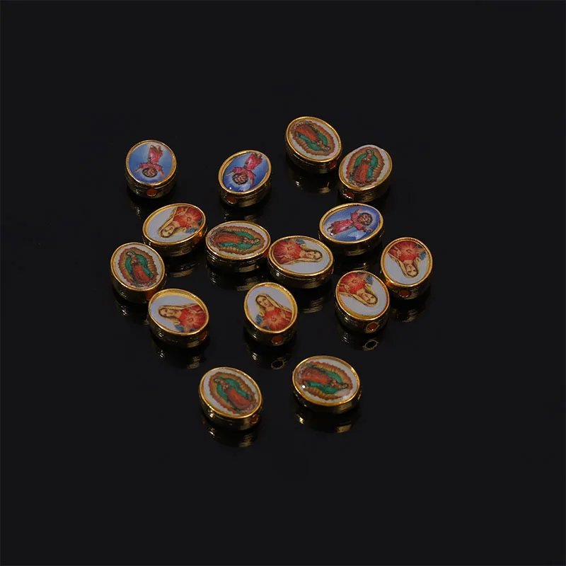 100 pieces/Large Pearl gold Religious Small Saint Benedict Amulet accessory