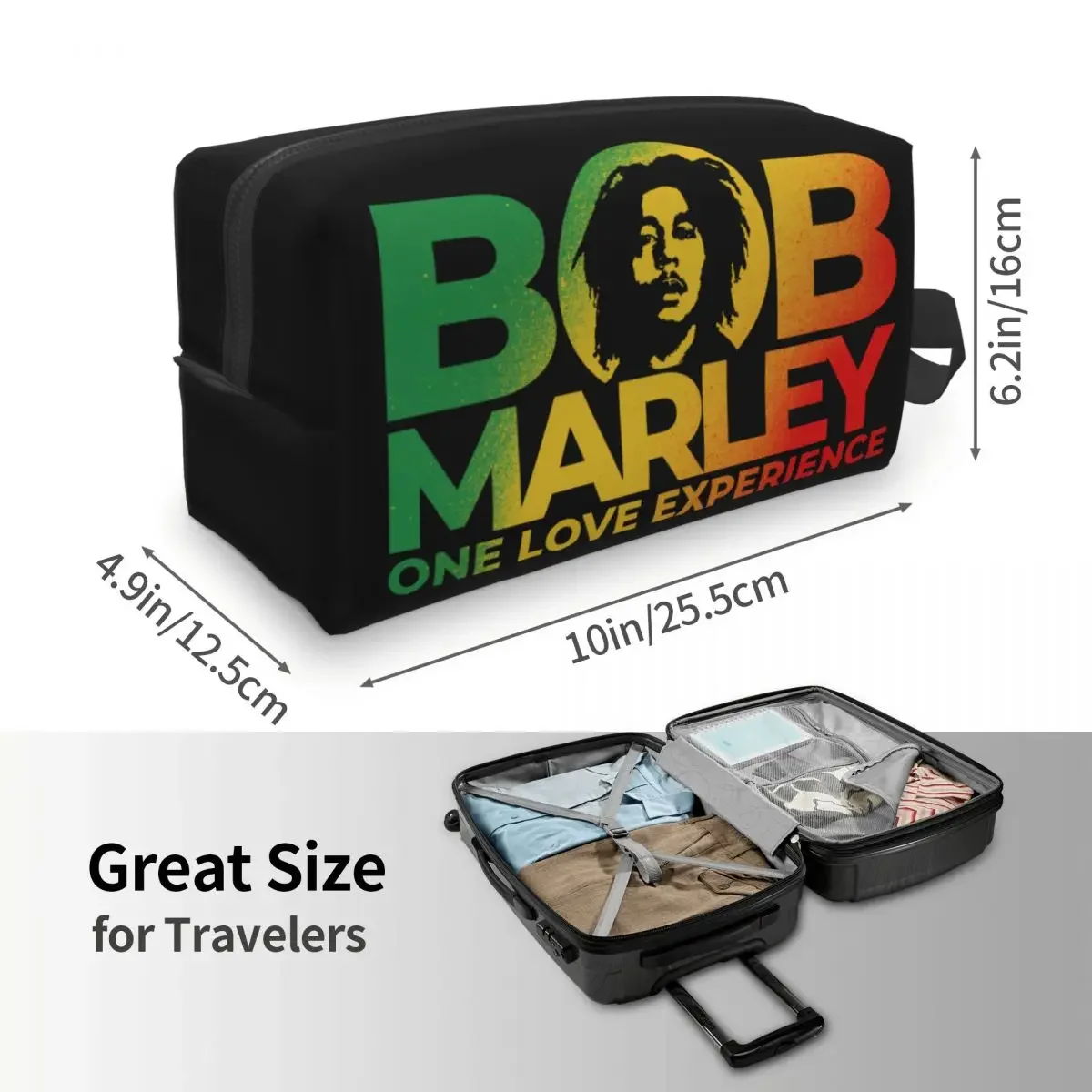 Jamaica Singer Reggae Rock Bob Marleys Cosmetic Bag Women Fashion Large Capacity Makeup Case Beauty Storage Toiletry Bags