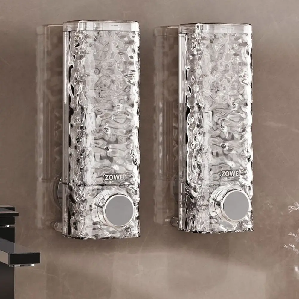 

Suction Cup Wall-mounted Soap Dispenser Transparent INS Hand Soap Press Bottle Easy To Install Luxury Hand Sanitizer Holder