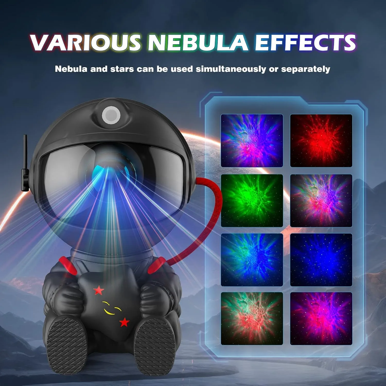 Astronaut Galaxy Projector, Night Light for Kids, Nebula Ceiling LED Lamp, Room Decor, with Timer and Remote, Gifts for Christma