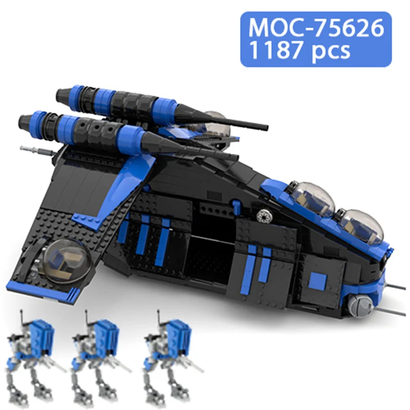 501st Shadow Legion Republic Gunship mod of set LAAT muunilinst 10 gunship MOC Building Blocks Model Airplane Toys for Boys Gift