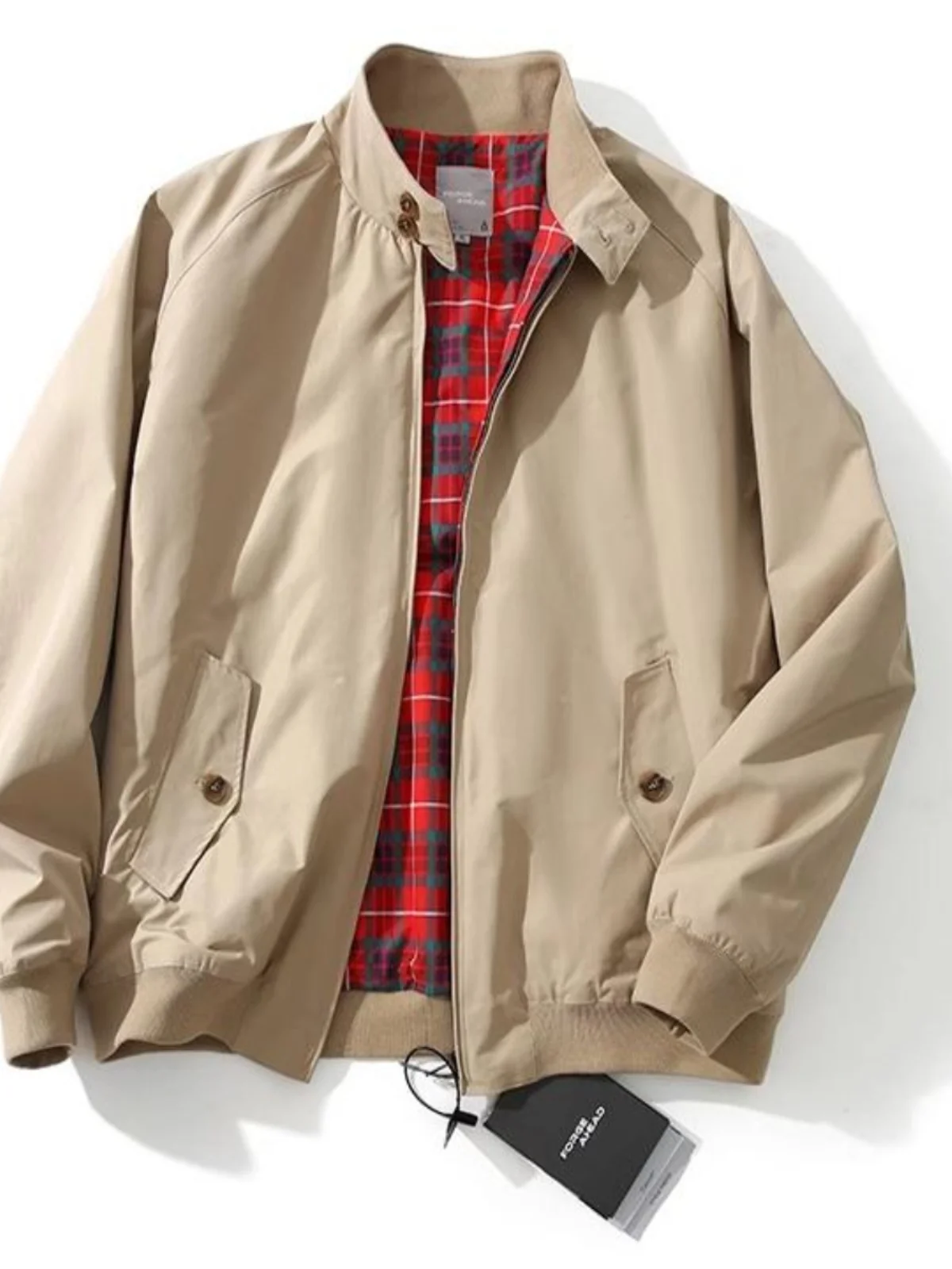 Ropa de trabajo americana Retro Hardman Flight Jaet Harrington primavera otoño Color puro versátil cuello levantado abrigo de hombre a prueba de camisetas