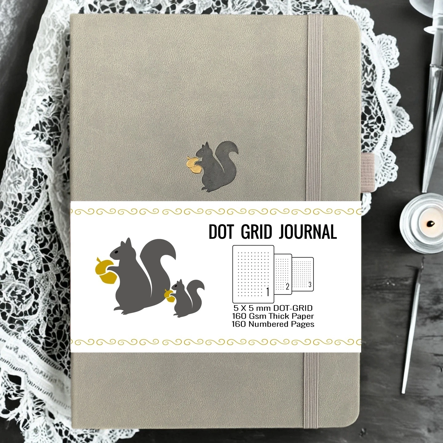 Gepunktetes A5-Tagebuch mit nummerierten Seiten – BUJO Dot Grid-Notizbuch, PU-Leder, 160 g/m2 Papier für Bujo-Ideen