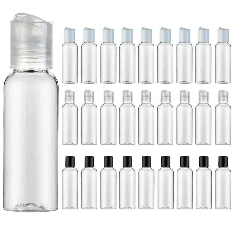 

10Pcs 30/50/60/100ml Plastic Squeeze Bottles with Disc Top Flip Caps Refillable Travel Containers for Creams Shampoo Lotions