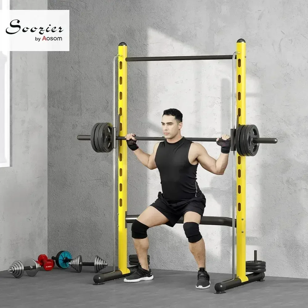 Versatile Home Gym Rack with Squat and Pull-Up Bar for Strength Training