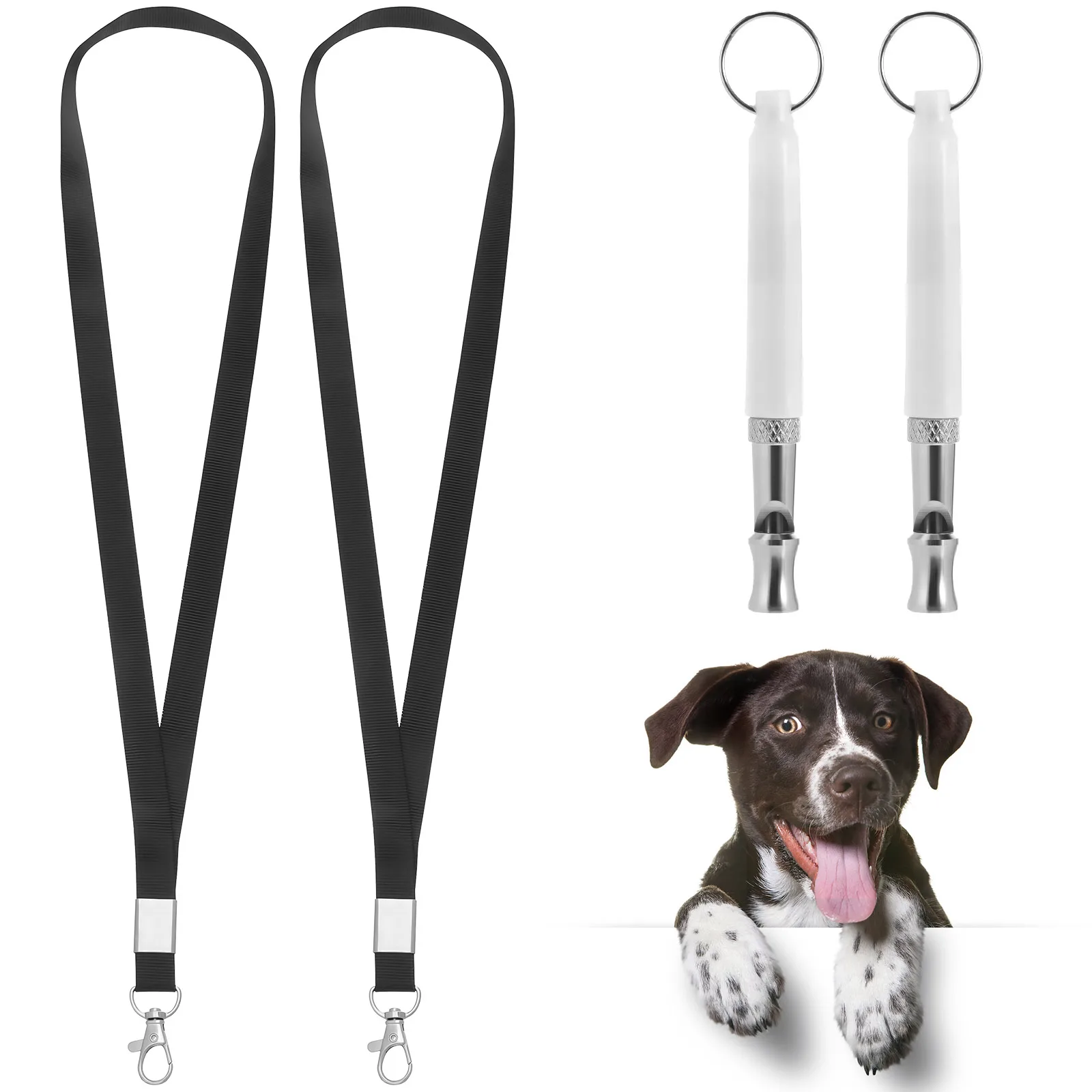 

2Pcs Dog Whistle Lanyard Lightweight Obedience Tool Ultrasonic Sound Repeller Stop Barking Training Pets Device Dog Supplies