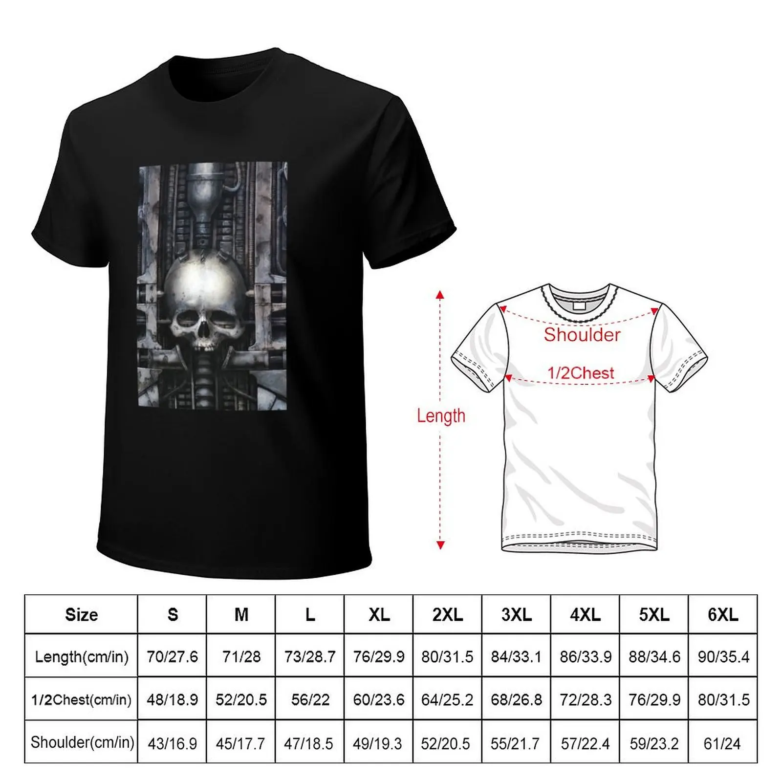 HR Giger - Sch?del T-Shirt man t shirt cotton T-Shirt