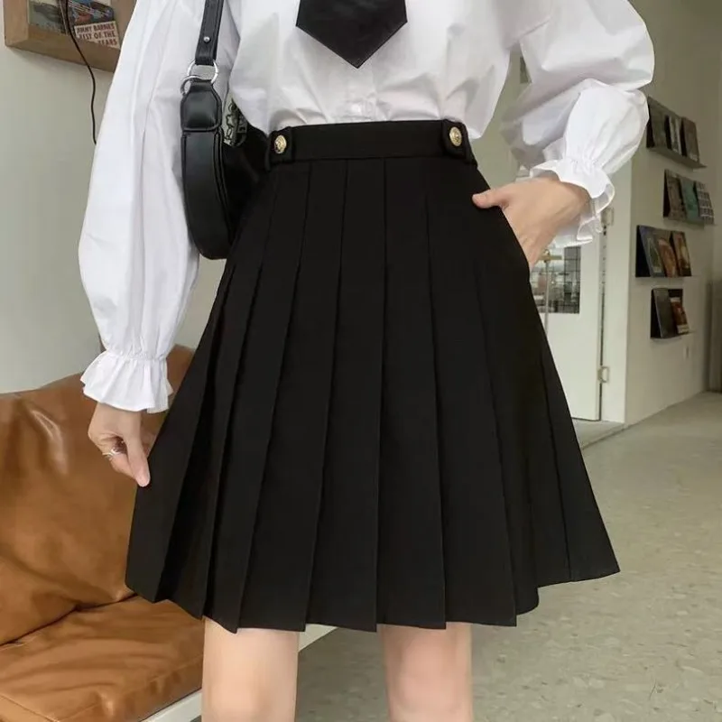 Women's 2026 Autumn Winter Tweed Pleated High Waist Slimming Safety Mini Skirt Chic Elegant Coquette Skort Streetwear Trendy