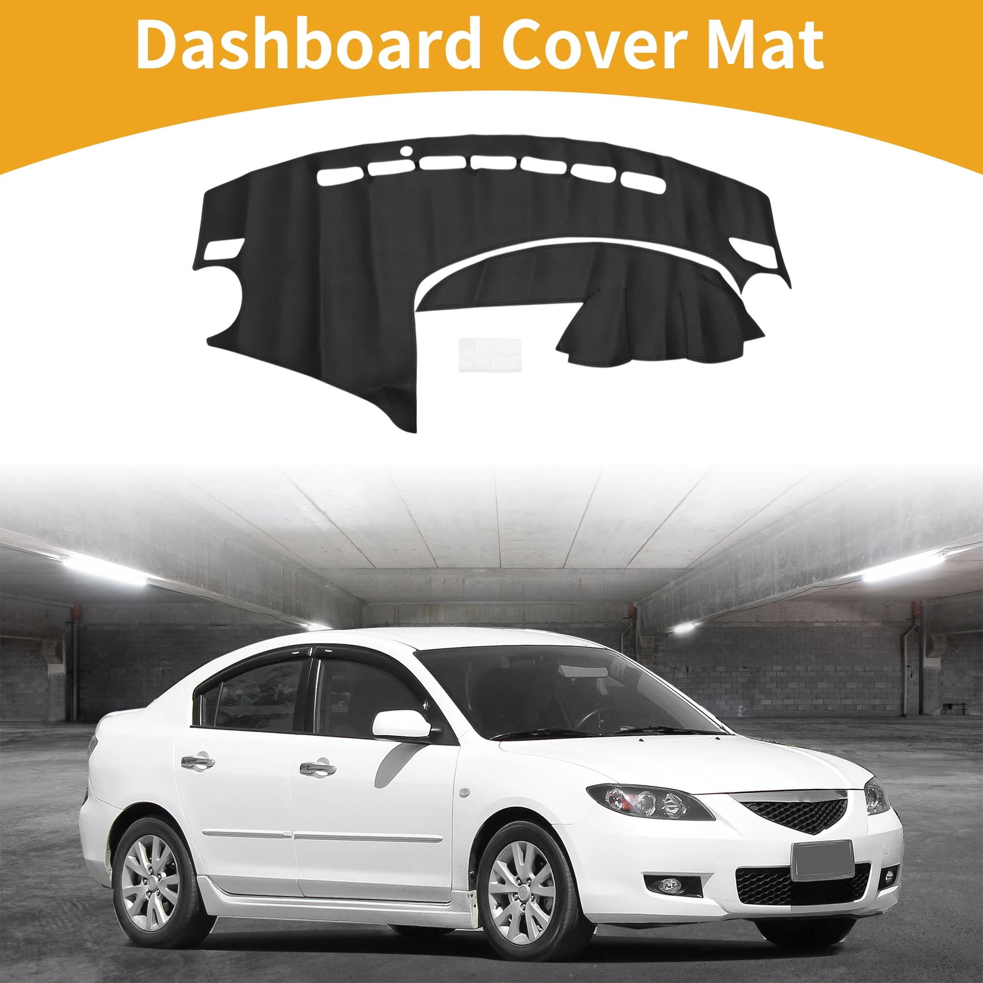 

Чехол на приборную панель UXCELL для Mazda 3 2010-2013, черный, 1 шт., противоскользящий