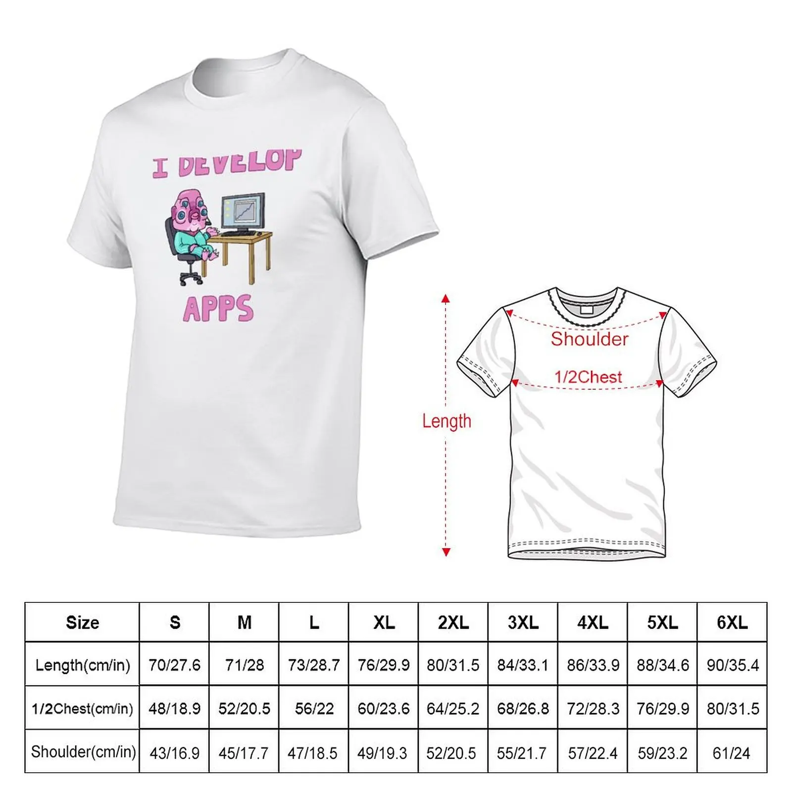 t t Apps cotton T-Shirt Glootie shirts man graphic Develop shirts - funny I