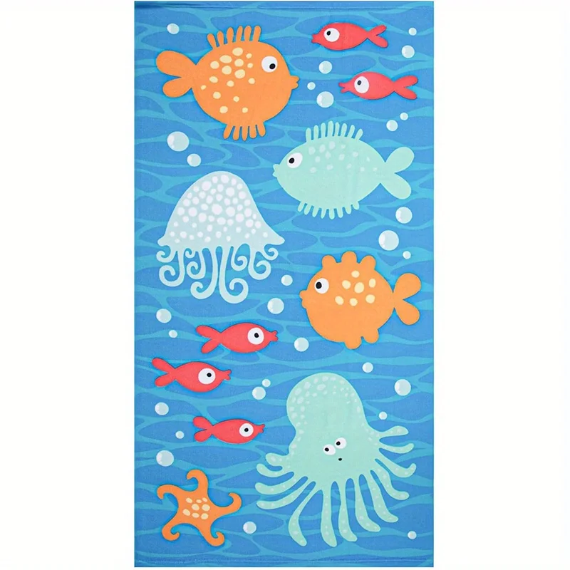 Beach Towels Luxury Quick Dry Beach Towel Sun Protection Windproof Ocean Animals Pattern Swimming Pool Camping Travel Blanket