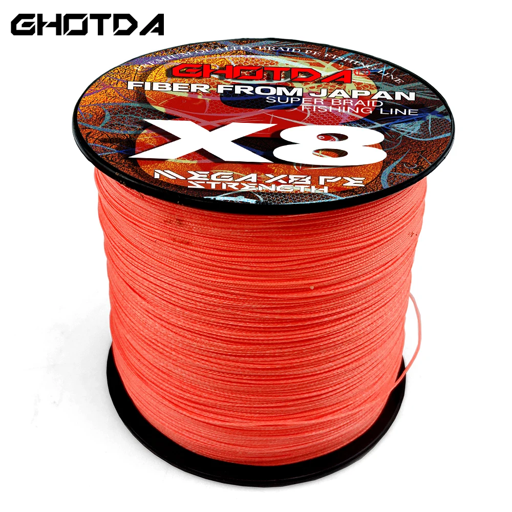 Ghotda Colorful Japanese Braided Fishing Line 0.14-0.5m Multifilament Carp Fishing Line 8 Strands 100m 300m 500m 1000m