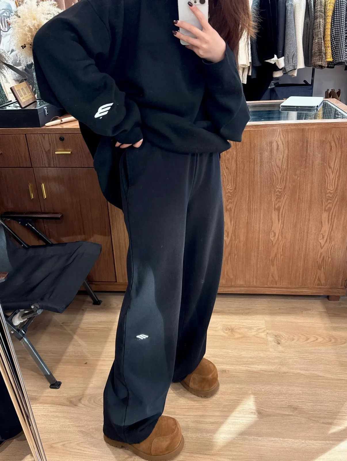 

Свободные повседневные брюки SKI 3B Series: осенне-зимние универсальные спортивные штаны с вышивкой, прямые, из чистого хлопка, молодежные