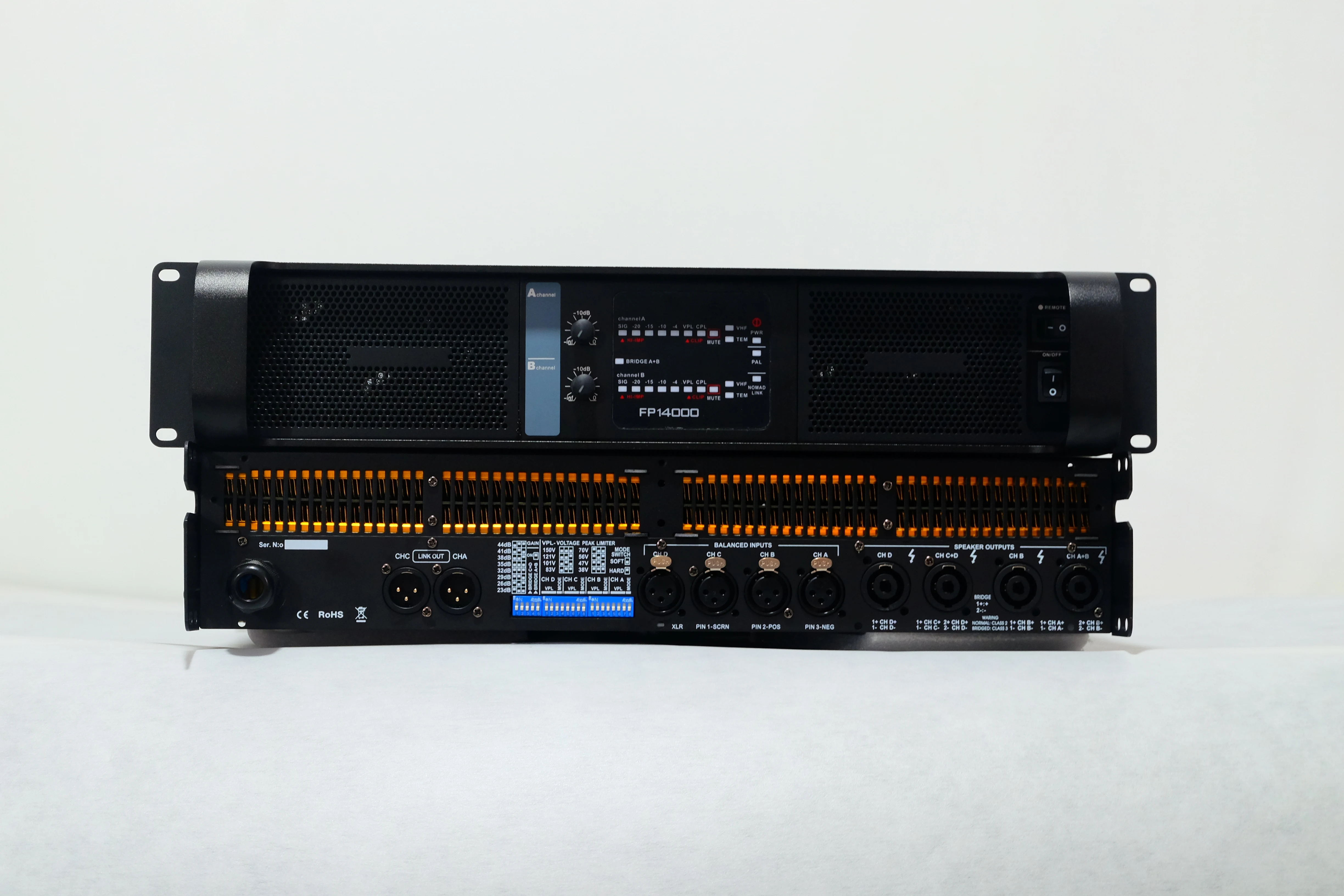 

FP14000Q 4 Channel Professional Power Amplifier 14000W Class D High Power Audio Amp for Stage Line Array Subwoofer