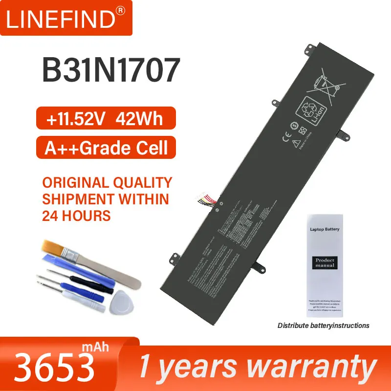 B31N1707 Laptop Battery For ASUS VivoBook S14 S410UQ S410UN S41OUN S4100V S4100VN S4200U X411UA X411UF X411UN X411UQ