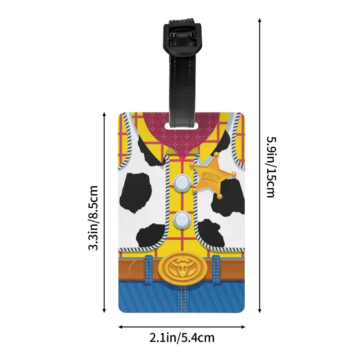 Etiqueta de equipaje personalizada para maletas, cubierta de privacidad, tarjeta de identificación con nombre, Woody's Sheriff