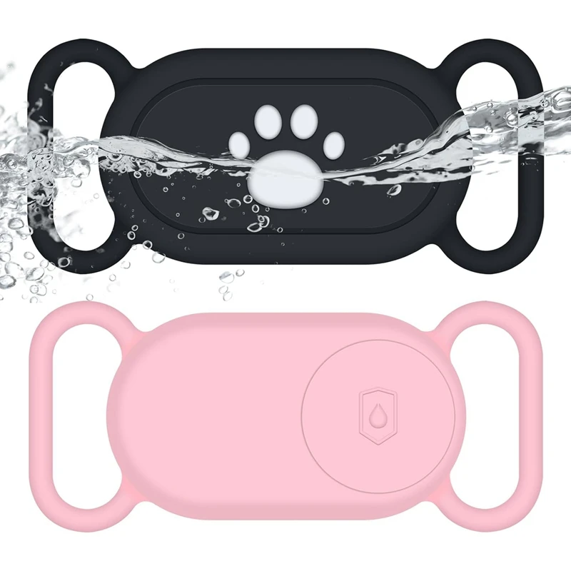 Dog Collar Holder, 2 Pack Waterproof Anti-Lost Silicone Case For Galaxy Smart Tag 2 For Pet Dog Cat Collars