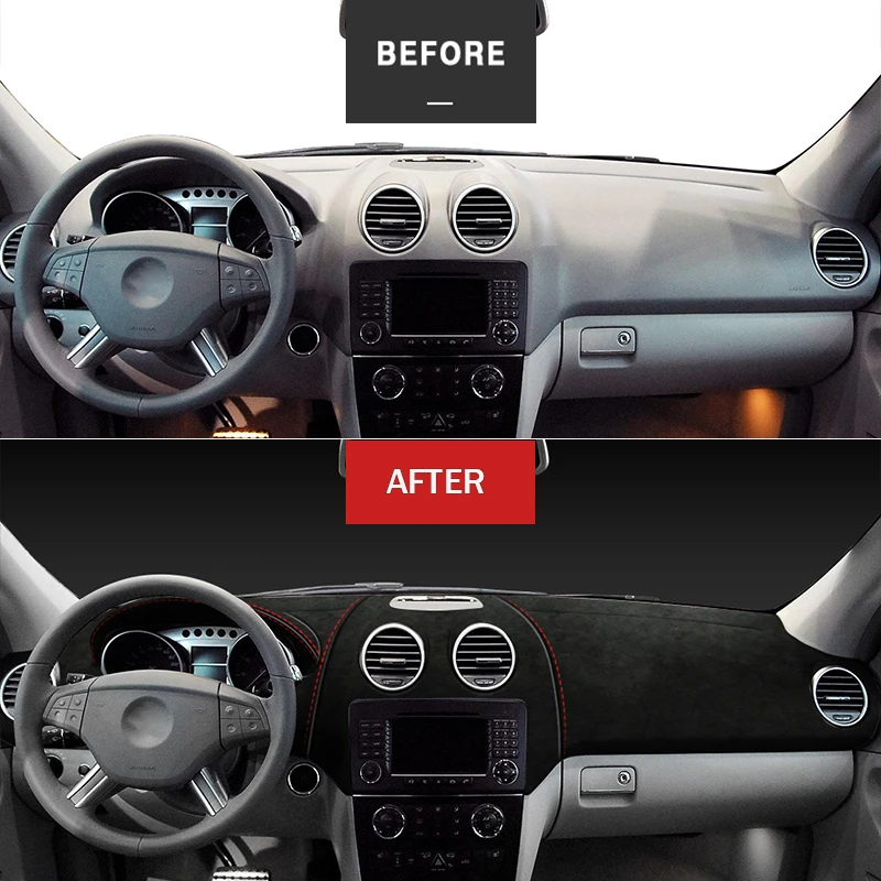 

Custom in Alcantara Car Dashboard Cover for Mercedes-Benz ML 2006-2010 GL 2006-2011 Mat Shade Cushion Pad Carpets Accessories