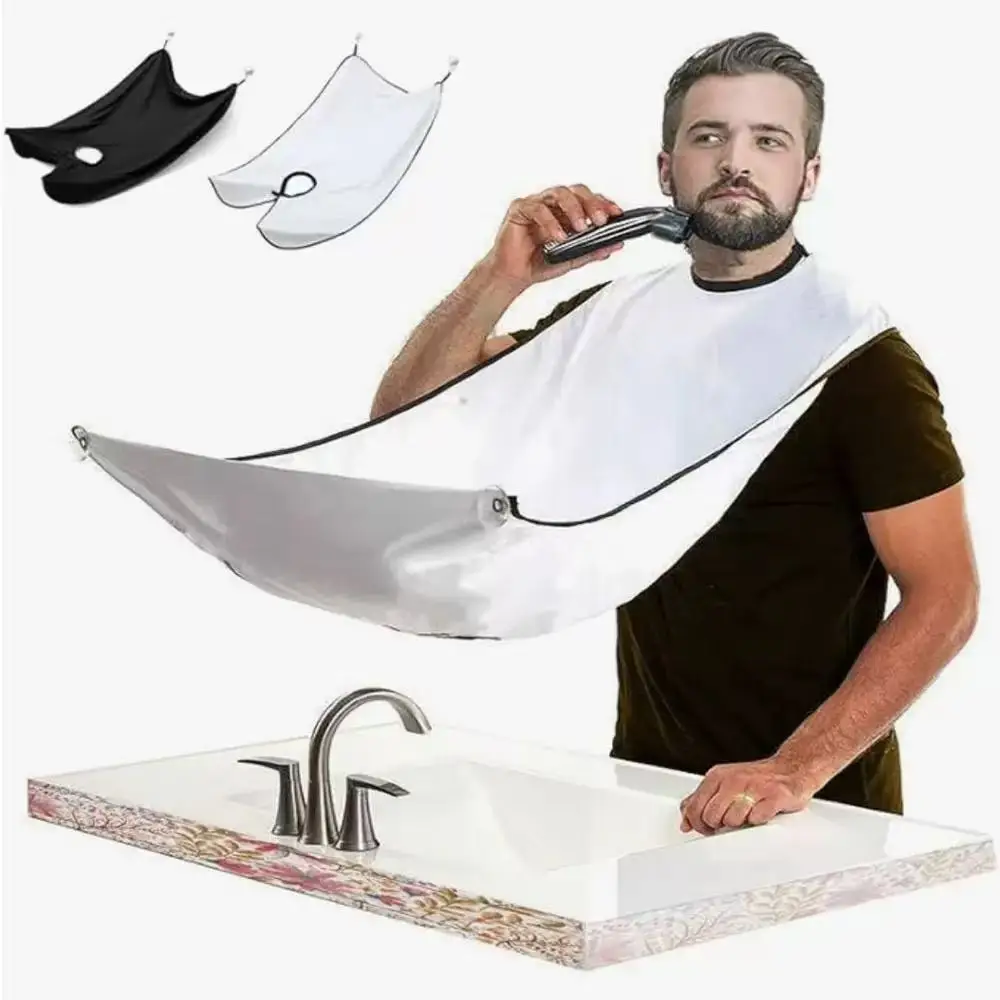 Male Shaving Aprons Creative Wall Mirror Suction Haircut Wrap Cape Home Salon Moustache Beard Shaving Apron Grooming Accessorie