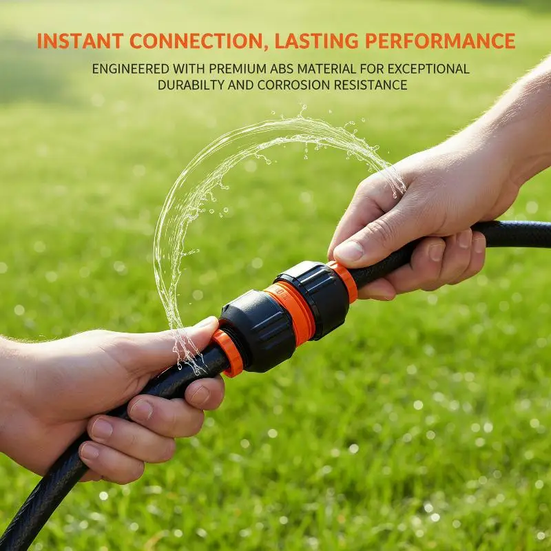 4 Points ABS Quick Hose Connector Leakproof Fits 12-16mm Pipes For Garden Watering Car Washing