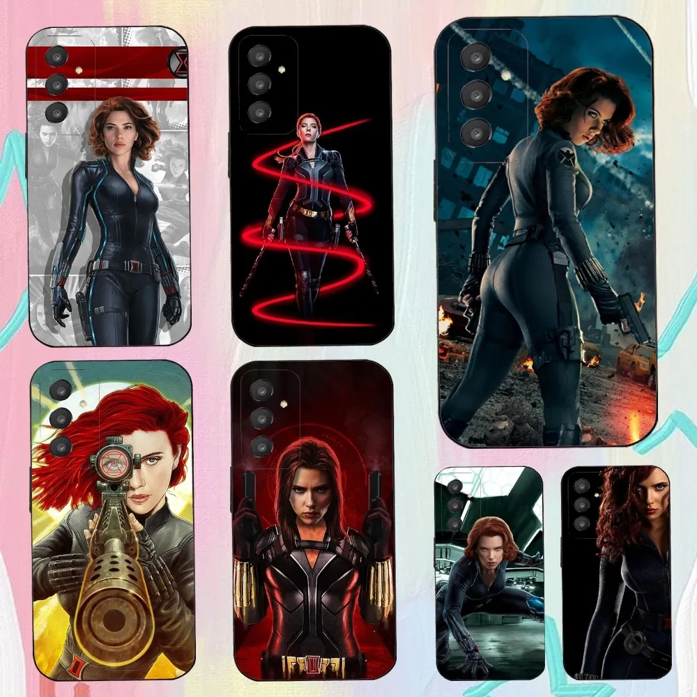 Black W-Widow Phone Case For Samsung Galaxy A52 A12 A51 S21 Edge S22ULTRA S23 S20LITE Plus Ultra Black Cover