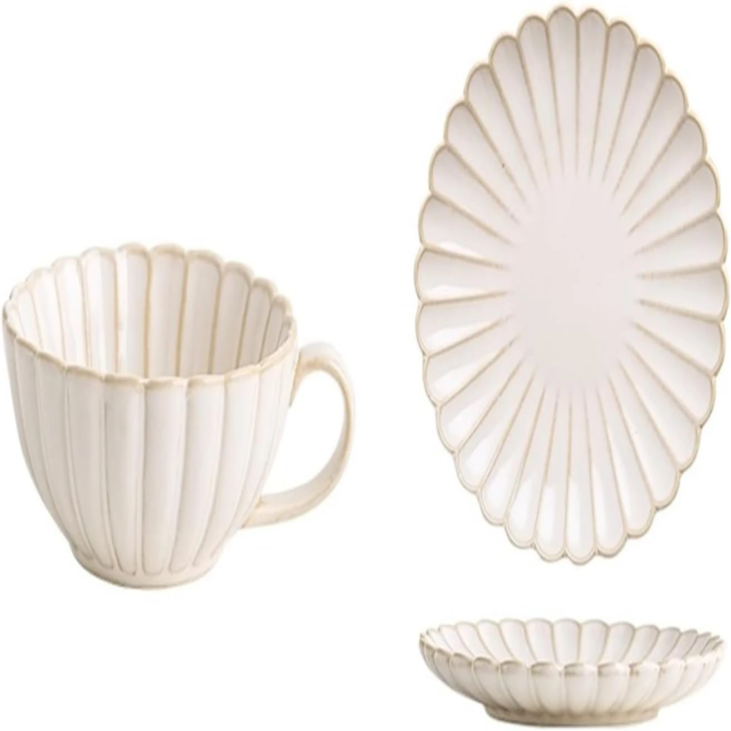 Chic and Elegant Ceramic Coffee Cup and Saucer Set - Elevate Your Morning Routine with These Beautifully Crafted Ceramic Cups in