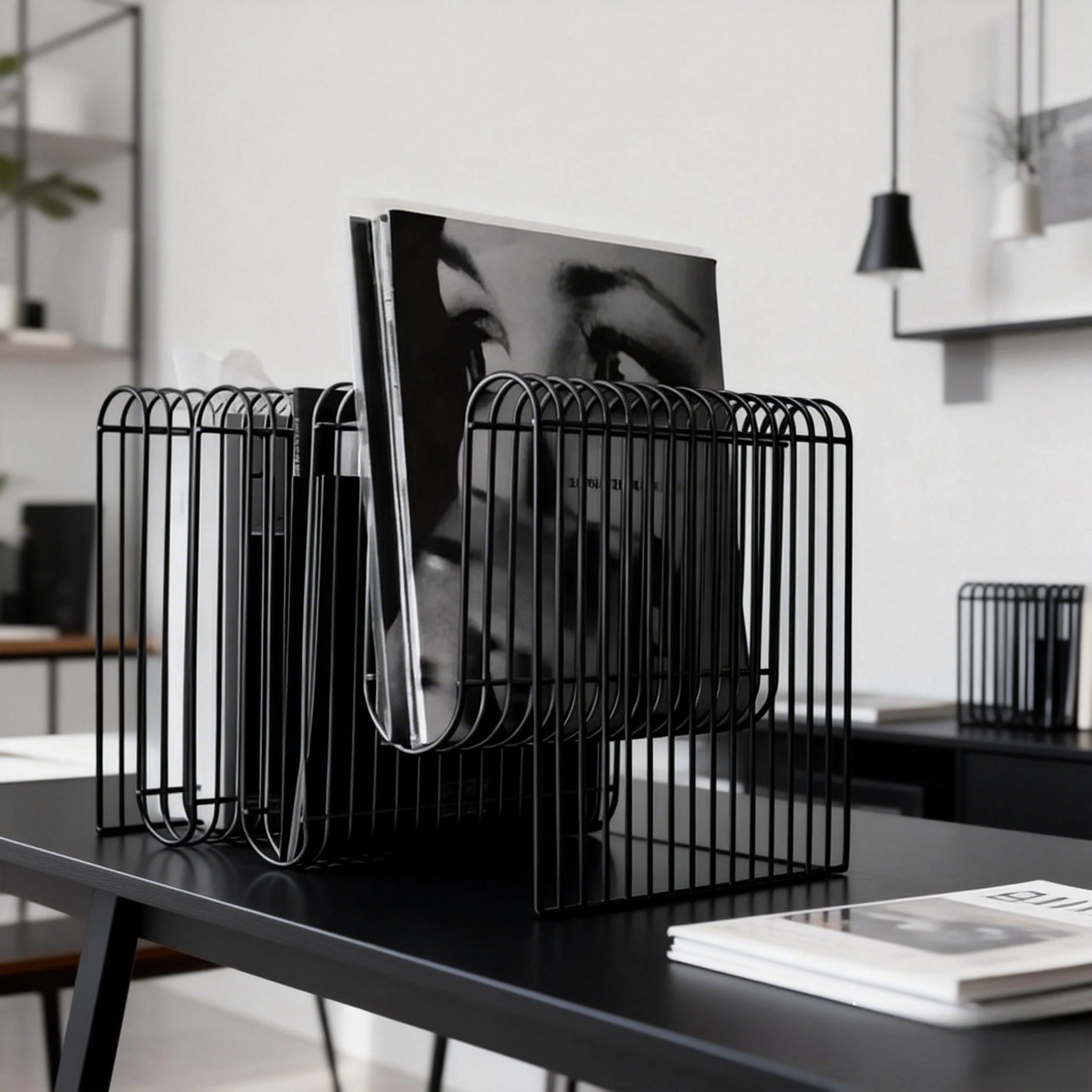 Modern Multi-Functional Table & Bookshelf with Heavy-Duty Powder-Coated Frame Space-Saving Minimalist Design for Home And Office