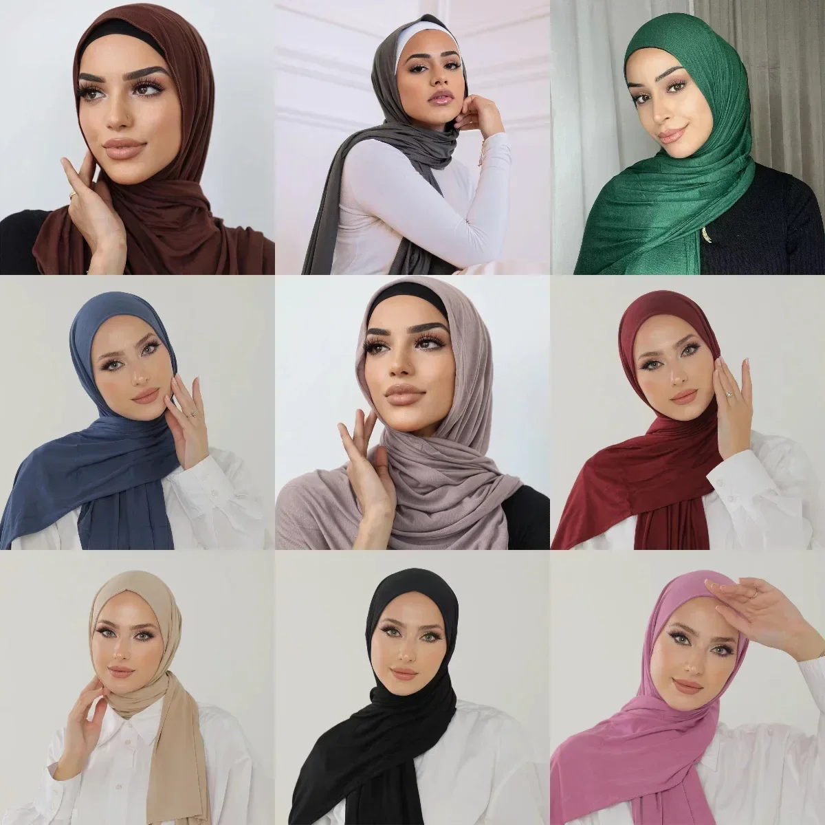 Elegant Solid Color Muslim Hijab For Women Premium Soft Cozy Chiffon Scarf Classic Versatile Shawl Or Head Wrap