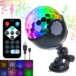 USB Sound Activated Rotating Magical LED Ball Lights RGB Projection Lamp Party DJ Disco Light For Christmas Party KTV Bar Stage