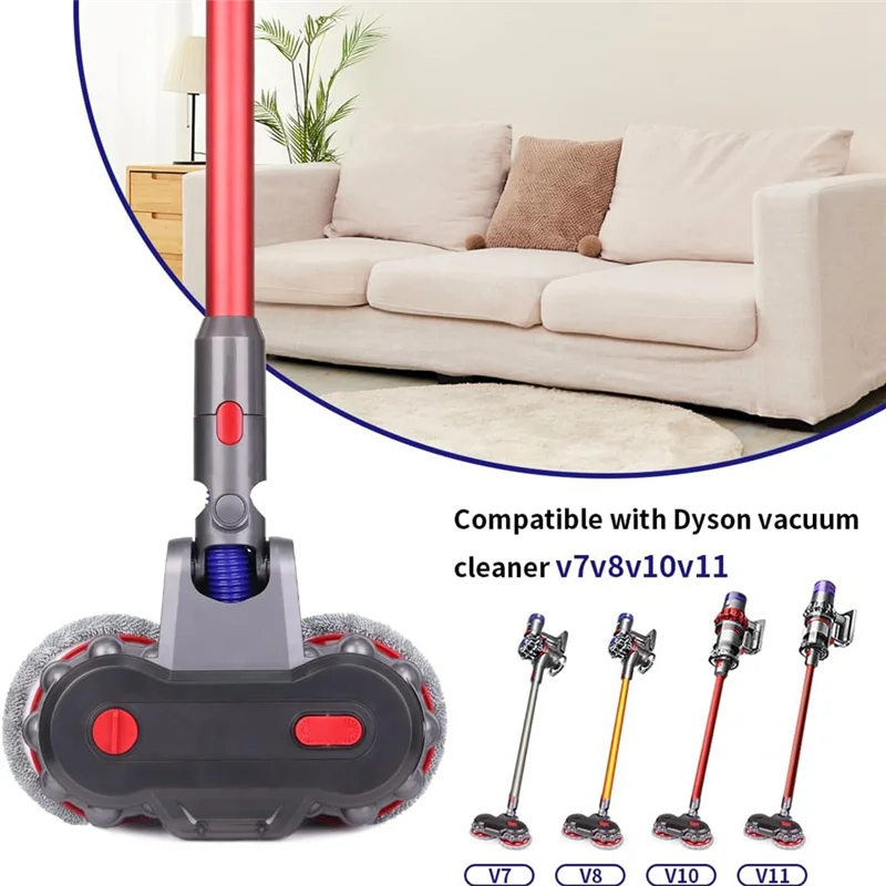 

ABBK-Cleaning Mop Head For Dyson V7 V8 V11 V10 Vacuum Cleaner Parts Electric Mop Attachment With Detachable Water Tank And Mop P