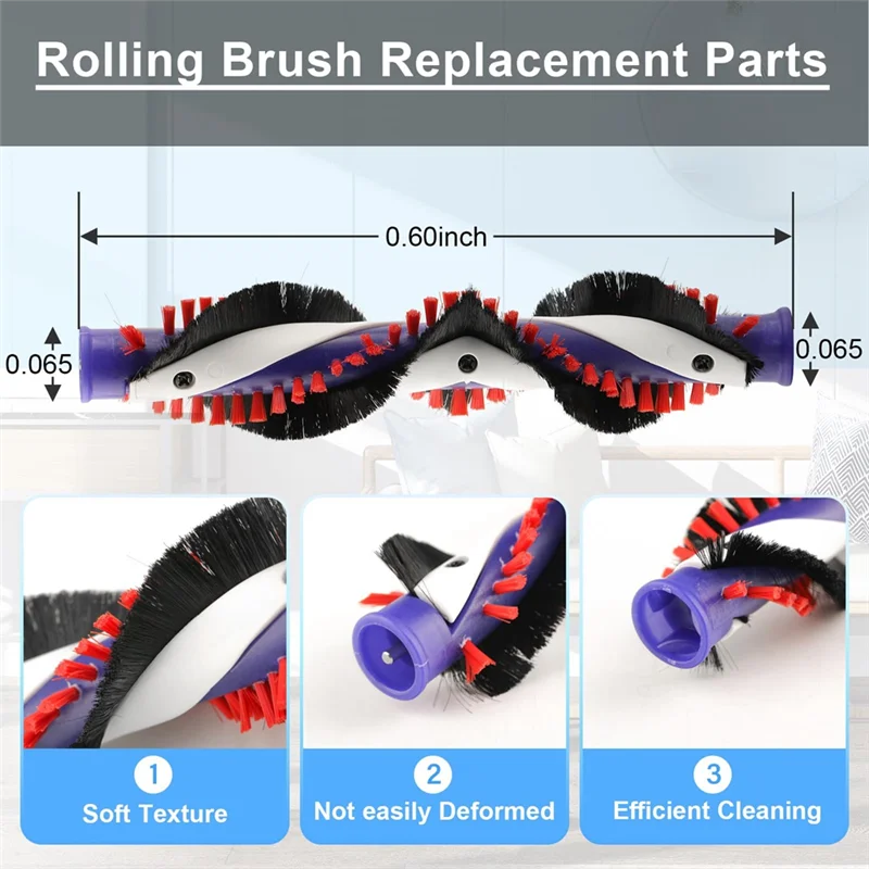Abud-substituição de escova de rolo principal para aspirador de pó dyson dc35 dc44 dc45 dc43 substituição de escova de rolamento com escova de limpeza