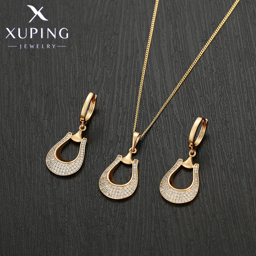 Xuping Jewelry New Item Charm Gold Color Fashion Copper Alloy Jewelries Party for Women Set Wedding Gifts X000775395