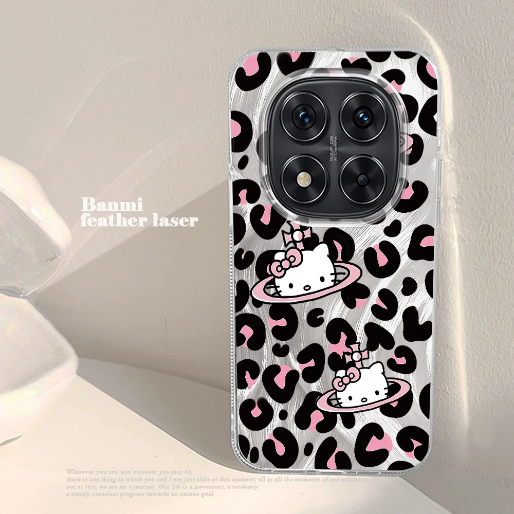 Leopard print HelloKitty Clear IMD Case For Xiaomi Redmi Note 13 1214 Pro 14 Pro 14C Note 11 10 Pro 5G Shockproof Back PC Cover