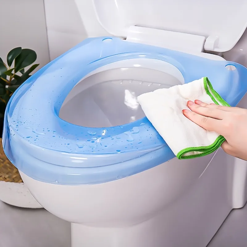 Toilet Seat Cover Transparent Plastics Summer Waterproof Universal Four Season Bathroom Accessories Bidet Pad Mat Thicken Home