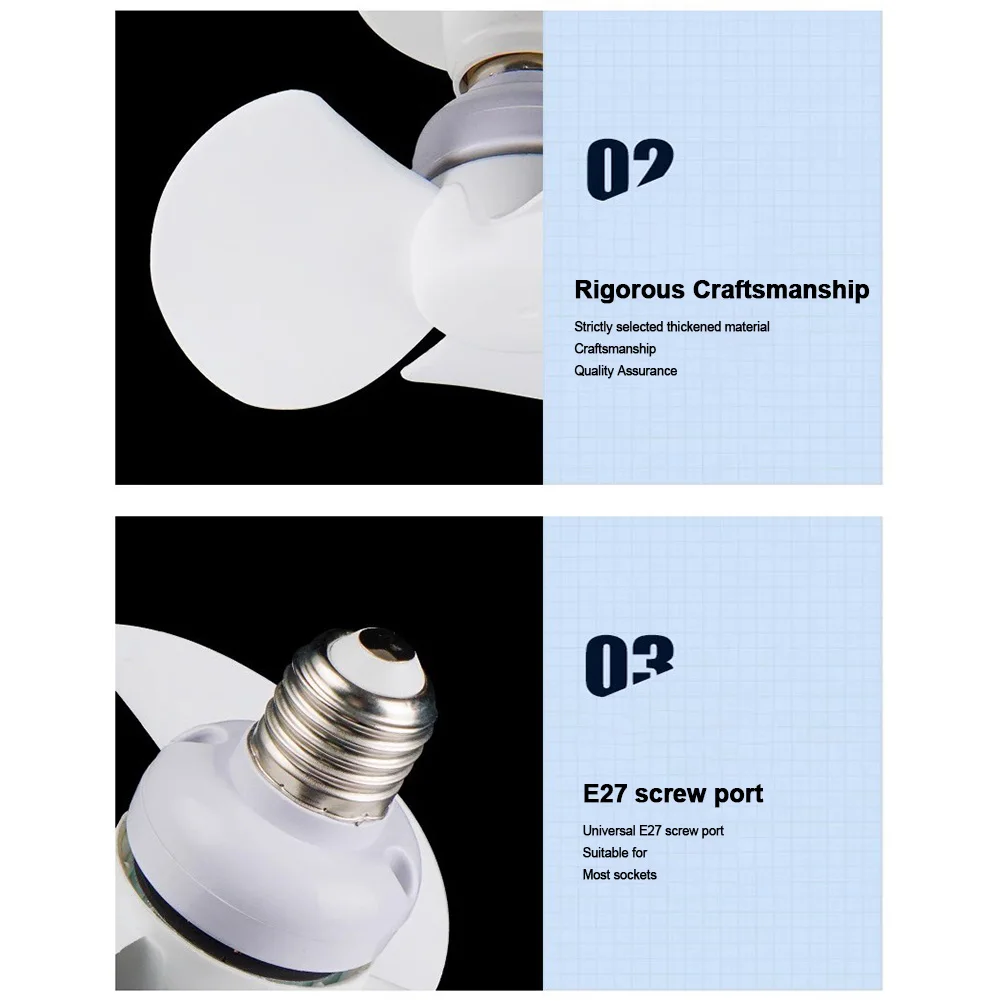 Mini lampada da soffitto a LED Base E27/Lampadina USB Estensore per tubo flessibile per ventilatore Piccolo ventilatore da soffitto per soggiorno camera da letto