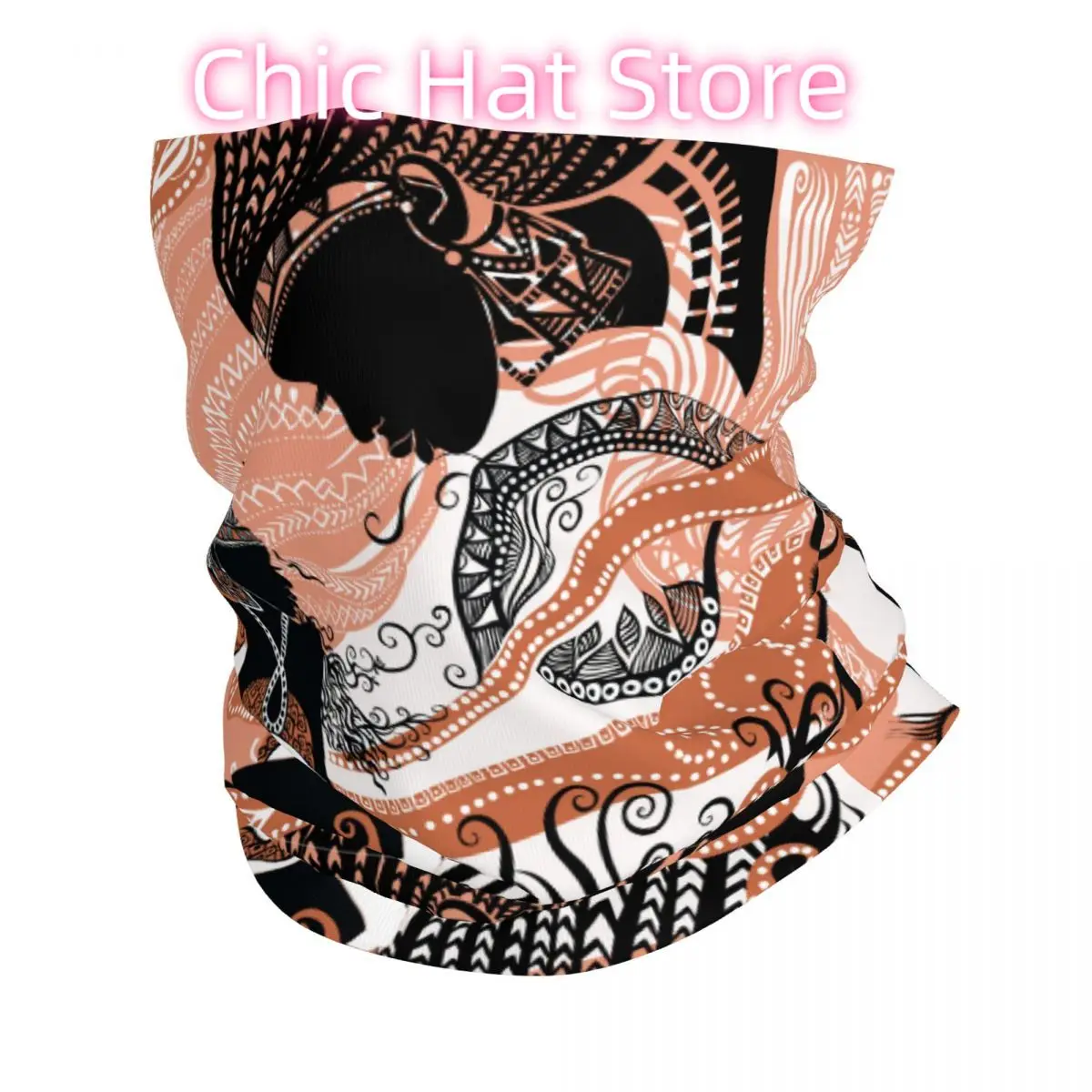 المرأة الأفريقية باندانا غطاء الرقبة التفاف وشاح بالاكلافا الدراجات للجنسين الكبار تنفس #1