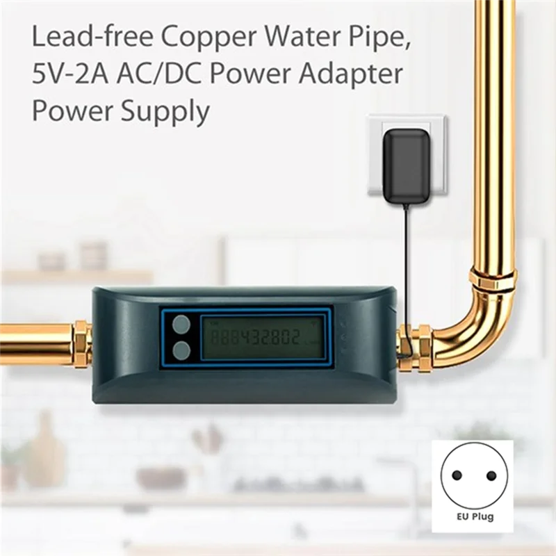 

【B74A】Tuya Smart Wi-Fi водяной клапан выключения расходомера воды встроенная перезаряжаемая батарея для трубы диаметром DN20 3/4 дюйма