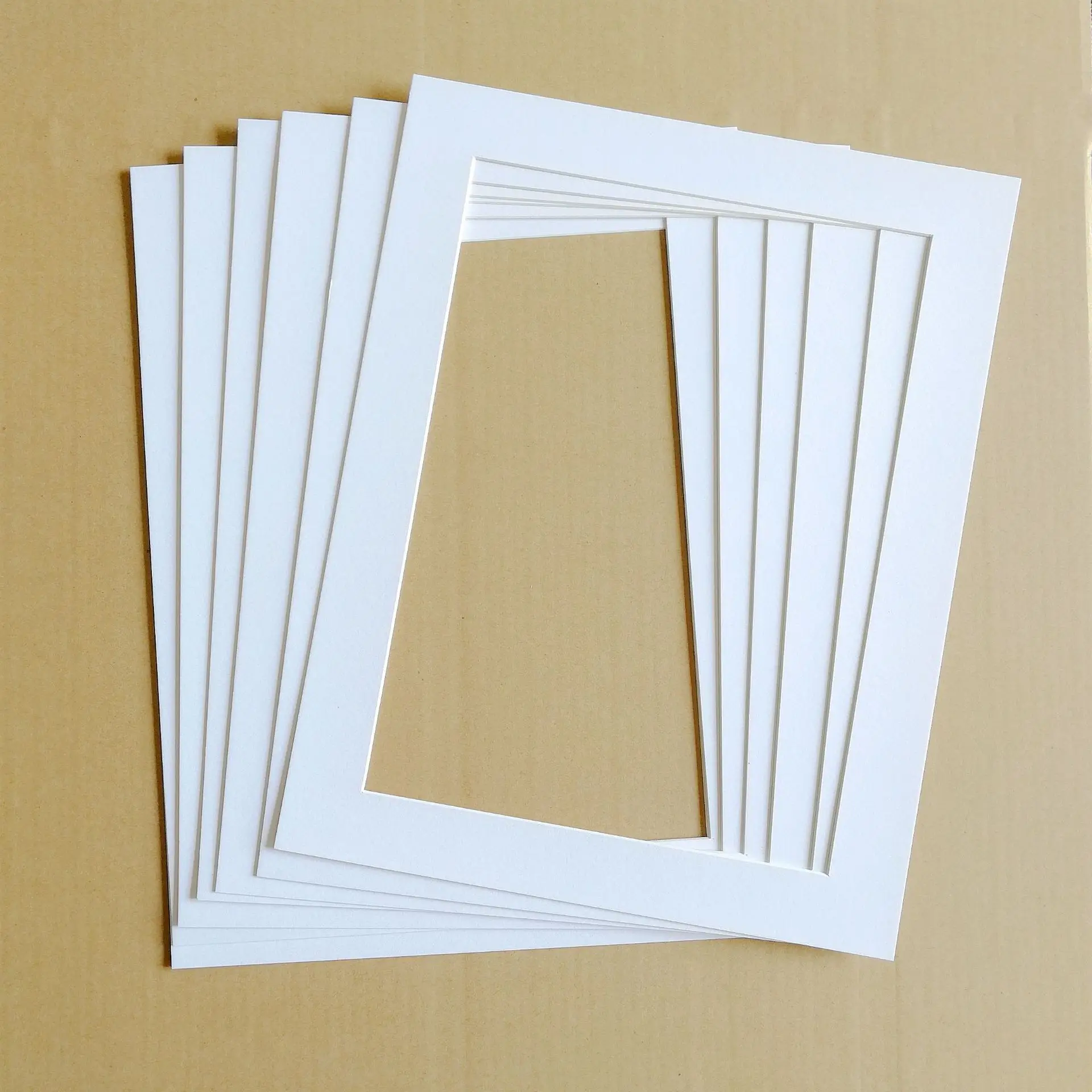 15pcs Photo Mats Rectangle Paper Mounts for 7/8/10/12 Inch A4 A3 8K Size Photo Decor Photo Mat Paper Photo Frame Accessories