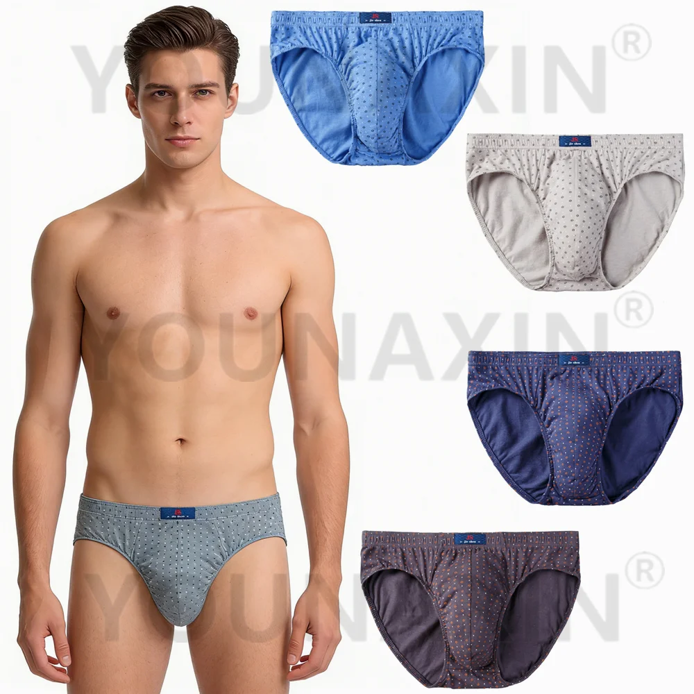Men's 3 Pack Big Size Cotton Briefs Underwear Panties Plus Size Multicolor L XL 2XL 3XL 4XL 5XL 6XL 7XL YOUNAXIN