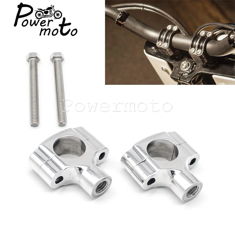 

Chrome Universal Motorcycle Aluminium 25mm / 1''Handlebar Riser For Harley Dyna Sportster XL Honda Yamaha Suzuki Cafe Racer