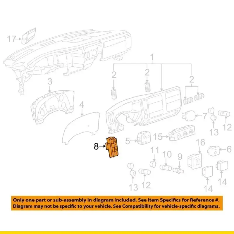 

SZCH Автоаксессуары DIC Информационный центр водителя Дисплей Переключатель внутреннего освещения для 1500 2500 3500 15947841