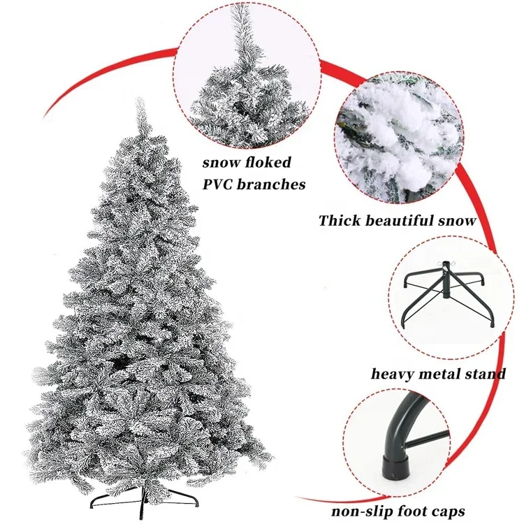 Wholesale 6ft 7ft 8ft 9ft 10ft 12ft Snow Christmas Trees PE PVC Big Artificial Green Christmas Tree