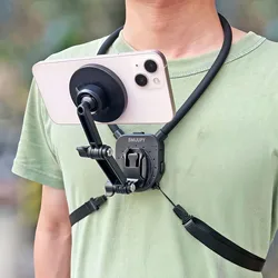 BMUUPY Magnetic Neck Phone Holder Mount Quick Release Hold for Iphone 15 14 13 12 11 10 SAMSUNG HUAWEI XIAOMI Phone Accessories