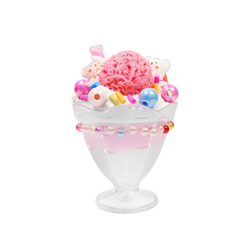 3D Resin Sticker Simulate Cream Glue Guka Set Ice Cream Cup Diy Hairpin Girl Handicraft Material Children\'S Gift Toy Accessories